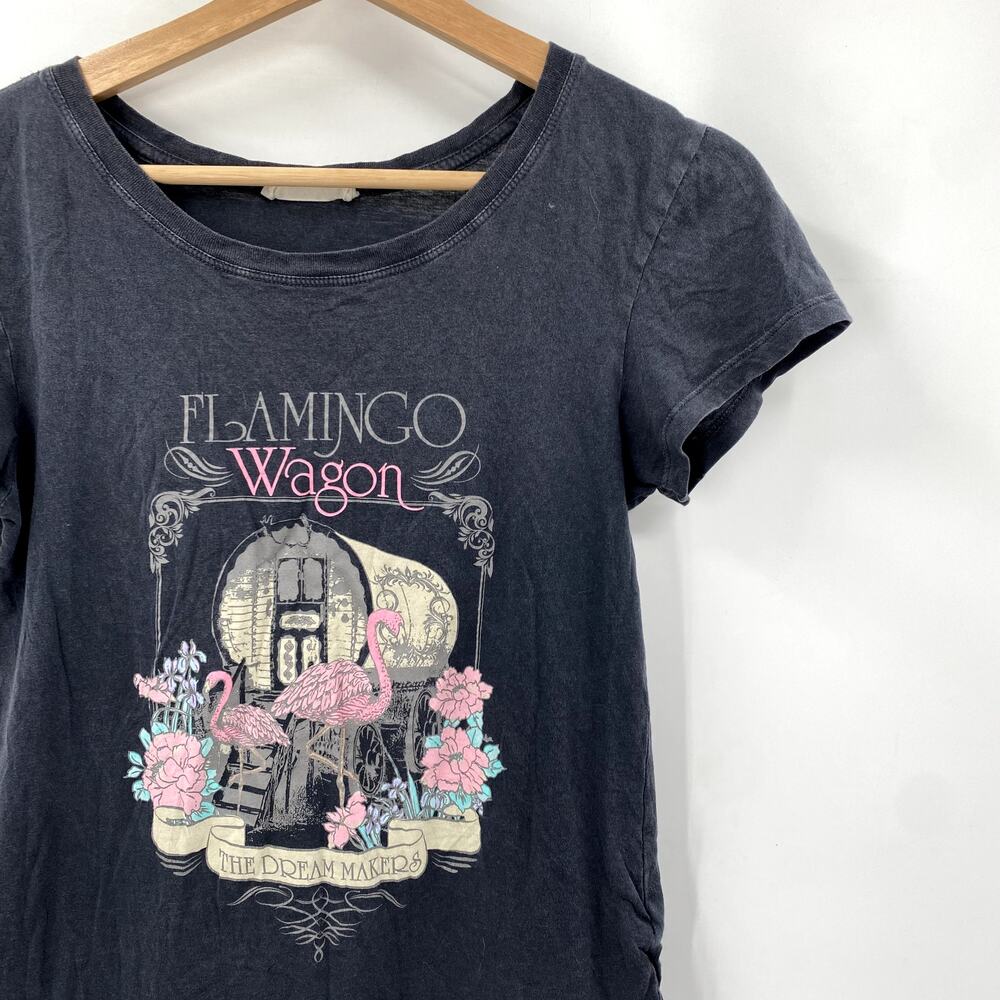 Spell & The Gypsy Collective Gray Flamingo Wagon Crewneck tee